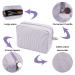 Seersucker Cosmetic Bag - Large Makeup Pouch Travel Toiletry Case | Purple Organizer for Women & Girls - Buy Online on SooperMarket.com