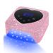 UV Light for Nails 74W Cordless Rechargeable UV Nail Lamp Fast Nails Dryer Curing Lamp for Salon & Home Gel Nail Polish UV Light with 5 Timer Setting Touch Control & Auto Sensor Pink Diamond