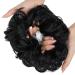 Messy Bun Hair Piece Scrunchies Extension Curly Wavy Updo Hairpieces Synthetic Chignon Ponytail Hair Accessories for Women Girls (Dark Black) 1 PCS 1# Dark Black
