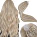 LAAVOO Microring Extensions Real Hair Blond 50cm Cold Fusion Micro Loop Extensions Ashblond with blond hair extension Microring Real Hair Extensions 50g/Package 50 cm 3.17micro#18/613