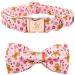 Elegant little tail Dog Collar with Bow, Holiday Dog Collar Bow Girl or Boy Dog Collar Pet Gift Dog Bowtie Adjustable Dog Collar for Small Medium Large Dogs Medium (Pack of 1) A: Gingerbread Man
