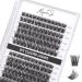 Individual Lashes 144 Cluster Lashes 3D False Eyelashes Natural Look D Curl Reusable Fluffy Individual Cluster Lashes Soft Eyelashes DIY Cluster Eyelash Extensions Mix 10-16MM-DM01 144PCS-DM01-Natural
