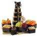 Dried Fruit & Nuts Gift Basket Black Tower + Ribbon (12 Assortments) Holiday Christmas Gourmet Bouquet Arrangement Platter, Birthday Care Package, Healthy Food Kosher Snack Box for Adults Men Women Assorted Fruits & Nuts -