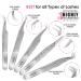 GTEX Lash Tweezers Set of 5 - Japanese Stainless Steel, Straight & Curved, 45 & 90 Volume Eyelash Extensions - Silver - Buy Online on SooperMarket.com