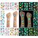 350pcs+ (30 sheets) Glow In The Dark Temporary Tattoos for Kids, Waterproof Luminous Fake Tattoo Sticker Mixed Style With Dinosaur Unicorn Mermaid Space Sea Animals for Girls and Boys A Mixed Style