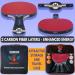 MaxMVMT Ping Pong Paddle Set of 4 - Carbon Fiber 7 Ply Rackets - 2 Wristbands - 8 Balls - 1 Rubber Cleaner Sponge - Premium ITTF Approved Rubber - Complete 4 Player Table Tennis Setup - Carry Case - Buy Online on SooperMarket.com