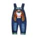 KIDSCOOL SPACE Baby Denim Overalls 3D Cute Cartoon Knitted Jean Dungarees 2-3 Years Blue-5049