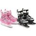 Xino Sports Deluxe Adjustable Ice Skates - Black/Pink, Faux Fur Padding, Reinforced Ankle Support - Pink Small Junior 13-3 - Buy Online on SooperMarket.com