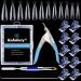 Kalolary Dual Nail Forms Set 120PC Stiletto wrong nails tips with 10pcs blue nail clips nail clips nail file and dual-ended poly UV gel nail brush for nail art extension