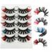 Mixed Colored Lashes Pink Blue Red Eyelashes Long 25MM Lashes Pack Dramatic Fluffy 3D Mink Lashes With Color On End 06 Mixed Colored Lashes / 25MM