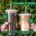 24 Oz Reusable Iced Coffee Cup with Leak Proof Double Wall Insulation - Includes Plastic & Metal Straws and Cleaner - Buy Online on SooperMarket.com
