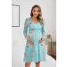 OUGES Womens V-Neck Maternity Nursing Dress with Pockets - Long Sleeve Floral D - Buy Online on SooperMarket.com