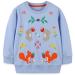 Girls Sweatshirt for Kids Cotton Top Casual Jumper Girl T Shirt Toddler Clothes Long Sleeve Pullover Age 1-12 Years 6-7 Years 04 Blue