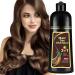 Brown Hair Dye Shampoo 3-In-1 Hair Color Shampoo Instant Coloring Gray Hair Coverage Nature Herbal treated for Men and Wowen(500mL 17.6 Fl Oz) (Brown) (Brown)