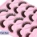 Geeneiya 8D Cat Eye 17mm Mink False Eyelashes - Fluffy Long Lashes for All Eye Shapes - Buy Online on SooperMarket.com