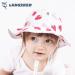 LANGZHEN Baby Girls Sun Protection Hat with Chin Strap | Adjustable Toddler Kids Wide Brim Play Hat | White -Strawberry 6-12 Months - Buy Online on SooperMarket.com
