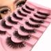 7 Pairs of 3D False Eyelashes Cat Eye Fluffy Volume Curly Cat-Eye Artificial Eyelashes Natural Look Reusable Handmade Faux Mink Makeup Eyelashes (7P-HR-Z03) - Buy Online on SooperMarket.com