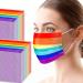 Tomorotec 60PCS Rainbow Disposable Face Masks with Purple Elastic Ear Loops - 3-Layer Soft Fit for Adults - Buy Online on SooperMarket.com