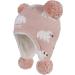 LANGZHEN Polar Bear Pink Winter Hat for Baby Boys Girls 6-12 Months | Earflap Knit Warm Cap with Fleece Lining - Buy Online on SooperMarket.com