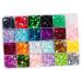 Harilla Nail Art Sequins Manicure Nail Glitter for Women Girls Sequins Beads 24 Grids Nail Decals for Nails Tools Jewelry Making
