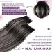 LAAVOO Ombre Tape In Hair Extensions | Real Remy Hair | Black Silver Balayage | 50cm | 20 Pcs #1B/S/1B | International Shipping - Buy Online on SooperMarket.com