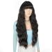 YEESHEDO Long Black Wigs with Fringe - Natural Looking 28 Inches Curly Wavy Synthetic Hair for Women - Ideal for Daily Wear and Halloween Cosplay - Buy Online on SooperMarket.com