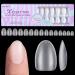 Extra Short Almond Nail Tips - BTArtbox XCOATTIPS Gel Nail Tips Natural with Tip Primer Cover Pre-shaped Full Matte Oval Gel Press On Nails Clear Soft Fake Nails for Acrylic Nail Extensions A-Almond