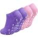 Moisturizing Gel Socks (2 Pairs) with Vitamin & Oil Infusion | Hydrating Moisture Socks for Dry Skin Repair - Purple & Pink - Buy Online on SooperMarket.com