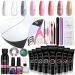 Phoenixy Poly Nail Gel Kit - 8 Colors Extension Set with 36W LED UV Lamp | Manicure Starter Kit for Women - Bahamas Sand Beach - Buy Online on SooperMarket.com
