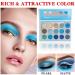 QIUFSSE Blue Eyeshadow Palette - 15 Colors Matte Glitter Blendable Eye Shadow Set for Women | Long Lasting Metallic Shades | Christmas Gift Idea - Buy Online on SooperMarket.com