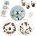 Lukinbox Embroidery Starter Kit for Beginners  3 Sets Cross Stitch Kits for Adults  Include Embroidery Clothes with Cute Bees and Flowers Patterns  Embroidery Hoop  Threads  Needles and Instruction