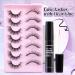PHKERATA 15MM Wispy Cat Eye False Eyelashes Kit - 7 Pairs + 5ML Glue for Natural, Fluffy Look - Buy Online on SooperMarket.com