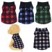 Rbenxia 4 Pieces Buffalo Plaid Dog Sweaters with Leash Ring Soft Fleece Vest Dog Pullover Warm Jacket Pet Dog Clothes Winter Dog Outfits for Small Puppy Cat Pets Medium