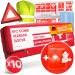 Purahelp 10x vehicle combination pocket according to the current standard 2024 DIN 13164 (STVO compliant) - including warning triangle warning vest - Warning triangle Warning triangle set of worship Auto 2024 10 pieces