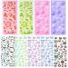 HINZIC 18 Sheets Kpop Photocard Korean Stickers Set  Colorful Glitter Self Adhesive Deco Stickers Ribbon Sweetheart Butterfly Bubble Cute Korean Deco Stickers for Scrapbook DIY Decor Arts Card Crafts