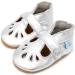Dotty Fish Soft Leather Baby Shoes | Classic T-Bar Girls' Shoes | Non-Slip Suede Soles | 0-6 Months - 2-3 Years | Silver - Buy Online on SooperMarket.com