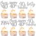 Rsstarxi 30 Pack Happy 40th Birthday Cupcake Toppers Glitter Forty Since 1984 Cheers to 40 Fabulous Cupcake Picks Decors for 40th Birthday Anniversary Party Cake Decorations Silver 40th Silver