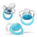 Smilo Orthodontic Pacifier, Expands to Support The Palate During Soothing, Aqua, Stage 2 Suitable from 3 to 9 Months (Pack of 3) 3-9 Month Aqua