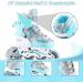 Wheelive Adjustable Inline Skates for Kids | Outdoor Roller Blades with Light-Up Wheels | Blue Small-Little Kid Size 11J-1.5 - Buy Online on SooperMarket.com
