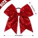 Whaline 8 Inch Glitter Red Jumbo Cheer Bows - 4 Pack | Large Cheerleading Hair Bows for Girls, Toddlers, Women - Elastic Ponytail Holder & Hair Accessories - Buy Online on SooperMarket.com