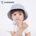 LANGZHEN Beach Sun Protection Hat for Girls | Adjustable Wide Brim Toddler Kids Summer Play Hat with Chin Strap | Light Blue Stars, 4-8 Years - Buy Online on SooperMarket.com
