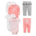 Simple Joys by Carter's Baby Girls' Pants Set 0-3 Months Multicolor/Bunny/Dots/Text Print