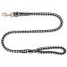 Dog leash large dogs jumbo with hand loop up to 80 kg / guide leash / practice leash / training line very stable 17 colors (1.30m black and silver) 1.30 m black-silver
