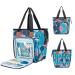 VICARKO Yarn Storage Tote, Knitting Bag, with Inner Dividers, Pockets for Crochet Hooks & Needles, 4 Grommet Holes, Project Storage, Zipper Closure Cover, Shoulder Bags, Hawaii Blue Hwaii Blue Small