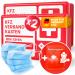 Purahelp 2x car bandage box according to the current standard 2024 DIN 13164 (STPO compliant) - including ventilation towel 2x climbing strips - first aid set of car first aid car 2024 2 pieces