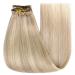 Youngsee Clip-In Extensions 45cm Real Hair - Ash Blond & Platinum Highlights | 120g Full-Head 7PCs - Buy Online on SooperMarket.com