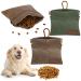 2 pieces of treats for dogs portable feed bag dog training hands-free dog walking bag snack bag automatic closing dog food dispenser with carabiner (green and brown)