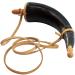 Mythrojan Hand Carved Powder Horn Black Powder Horn for Rifles Civil War Reenactment Accessories Gun Powder Horn with Strap Replica Muzzleloading Supplies Mountain Man Reenactment