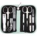 3 Swords Germany - brand quality 8 piece manicure pedicure grooming kit set in mint fashion leather case in gift box - Made by 3 Swords MINT - SYNTHETIC LEATHER