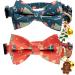 2 Pack Cotton Breakaway Christmas Holiday Autumn Cats Collar with Bow Tie Red Green Cat Collars for Girl Female Boy Male Cat Collar with Bell Charms B-Red&Green